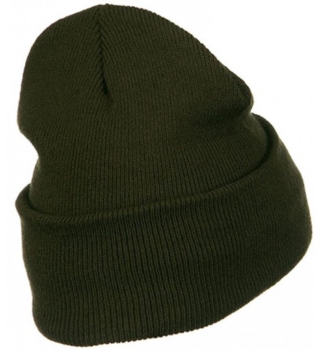 Skullies & Beanies Fleece Lined Cuff Plain Beanie - Olive - Other - C8115EH8R2T $17.63