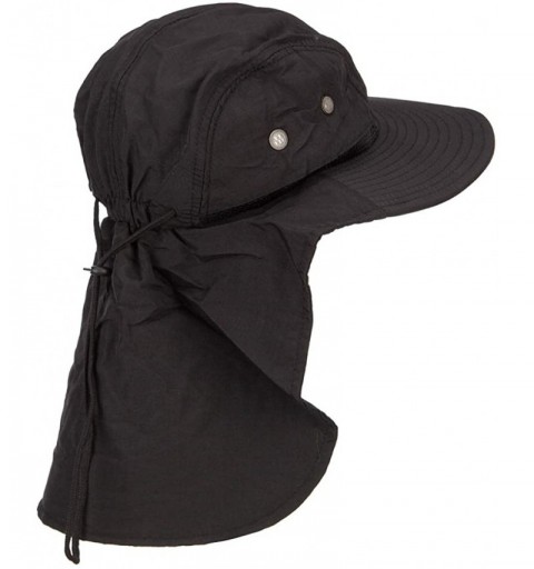 Sun Hats Mesh Sun Protection Flap Hat - Black - C718KELXCQ4 $42.23