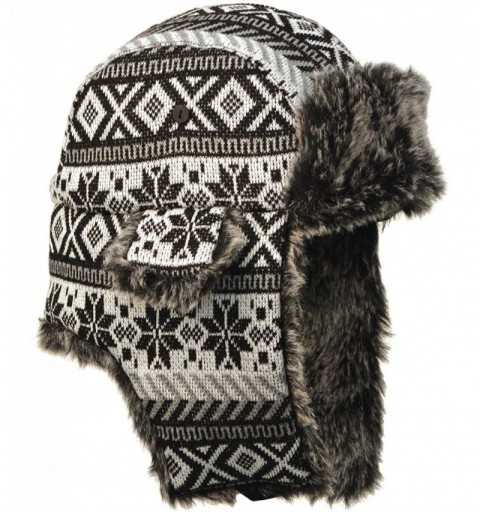 Skullies & Beanies Winter Wool Faux Fur Hat Super Thick And Soft - Snowflakes - CA11HXBVAVX $13.33