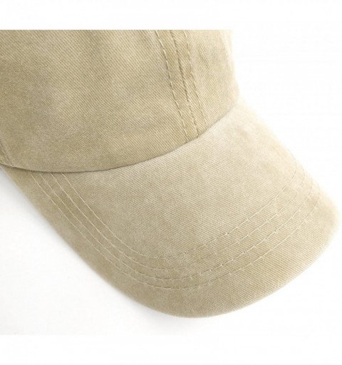 Baseball Caps Classic Unisex Baseball Cap Adjustable Washed Dyed Cotton Ball Hat - Khaki - CH183D9H7DG $7.98