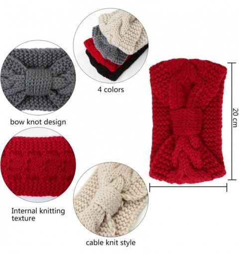 Cold Weather Headbands Cable Knit Headbands Crochet Head Band Braided Winter Warmer Ear Head Wraps for Women Girls - CN18MDLN...