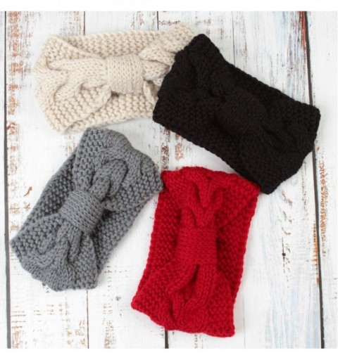 Cold Weather Headbands Cable Knit Headbands Crochet Head Band Braided Winter Warmer Ear Head Wraps for Women Girls - CN18MDLN...