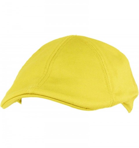 Newsboy Caps Men's 100% Cotton Duck Bill Flat Golf Ivy Driver Visor Sun Cap Hat - Yellow - C618Q6UIT49 $14.19