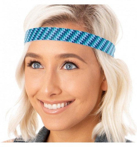 Headbands Women's Adjustable NO SLIP Zigzag Wide Headband - Dark Purple Black & Teal - C8125PE9GKR $35.61