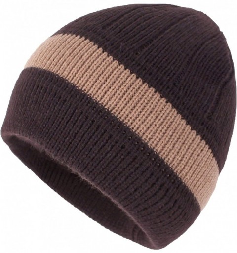 Skullies & Beanies Winter Slouchy Beanie for Men Soft Knitting Hats Warm Outdoor Toboggan Ski Skull Cap - Brown - CD18H83MA2Z...