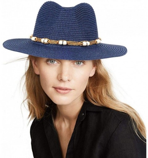 Sun Hats Womens Foldable Straw Panama Hat Fedora Summer Outdoor Beach Sunscreen Sun hat UPF50 - CO18O78MWDU $8.18