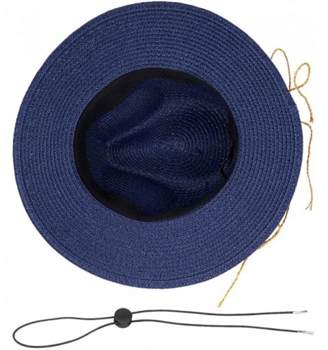Sun Hats Womens Foldable Straw Panama Hat Fedora Summer Outdoor Beach Sunscreen Sun hat UPF50 - CO18O78MWDU $8.18