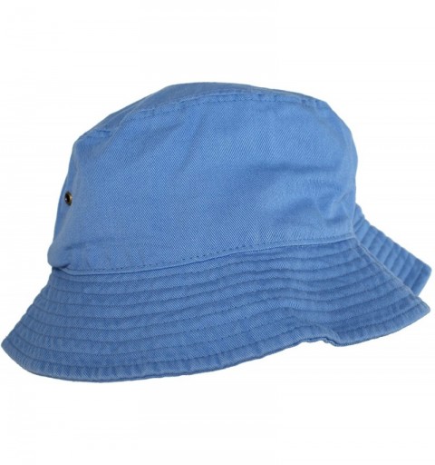 Bucket Hats Simple Solid Cotton Bucket Hat - Light Blue - CM11LXK90DL $24.75