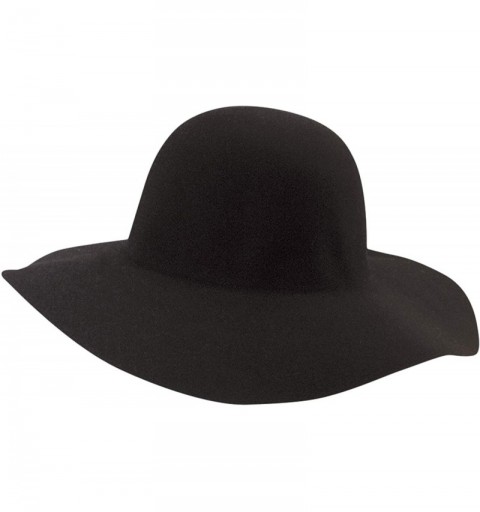 Sun Hats Women's Big Brim Wool Felt Floppy Hat - Black - C611O4T0VPT $34.48