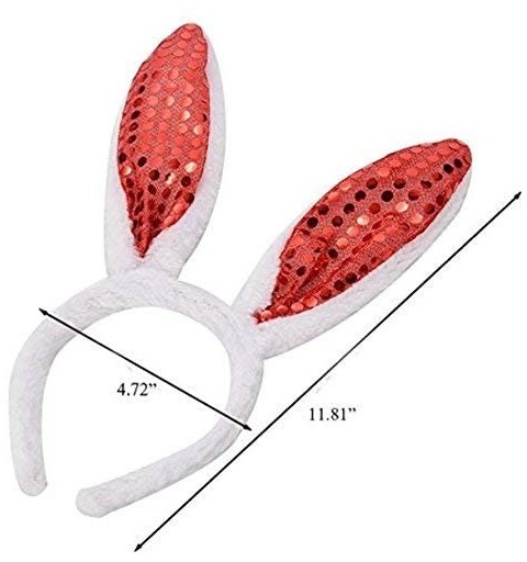 Headbands Sequin Bunny Rabbit Ears Headband - 4 PC (Random Colors) - CZ18Q7G0I84 $13.85