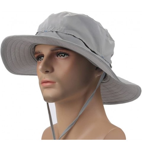 Sun Hats Crazy Cart Mens Womens Wide Brim Caps Quick-Dry UPF50+ - Af-light Grey - CE12FZ8H4GL $12.31