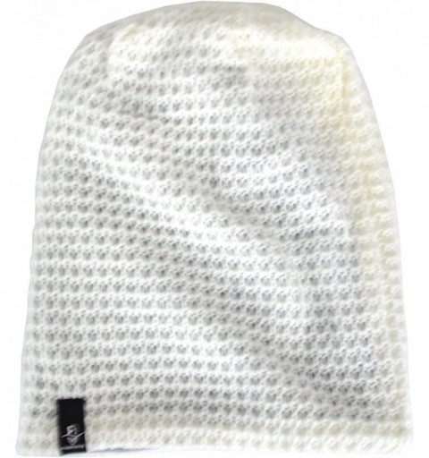 Skullies & Beanies Men's Slouchy Beanie Knit Crochet Rasta Cap for Summer Winter - Cream - C612LUZGD4H $14.80