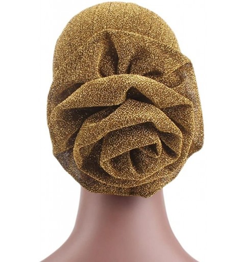Skullies & Beanies Women's Muslim Floral Elastic Scarf Hat Stretch Turban Head Scarves Headwear Bandana for Cancer Chemo - Go...