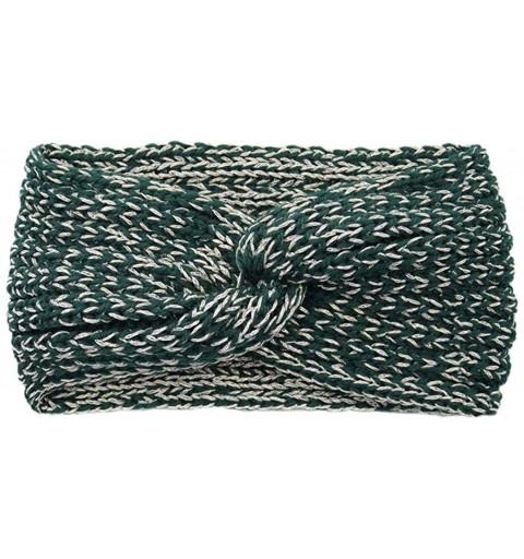 Headbands Women Twist Crochet Knitted Hair Band Headband Headwrap Headwear - Dark Green - CE1928K0GD7 $7.94