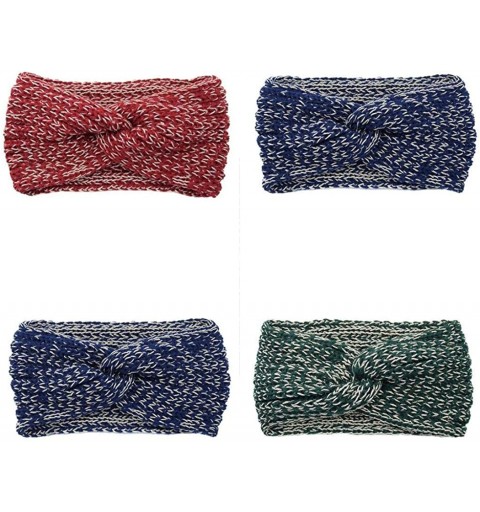 Headbands Women Twist Crochet Knitted Hair Band Headband Headwrap Headwear - Dark Green - CE1928K0GD7 $7.94