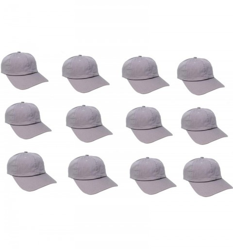 Baseball Caps Wholesale 12-Pack Baseball Cap Adjustable Size Plain Blank All Cotton Solid Color dad Hat - L Gray - CH195SS7OL...