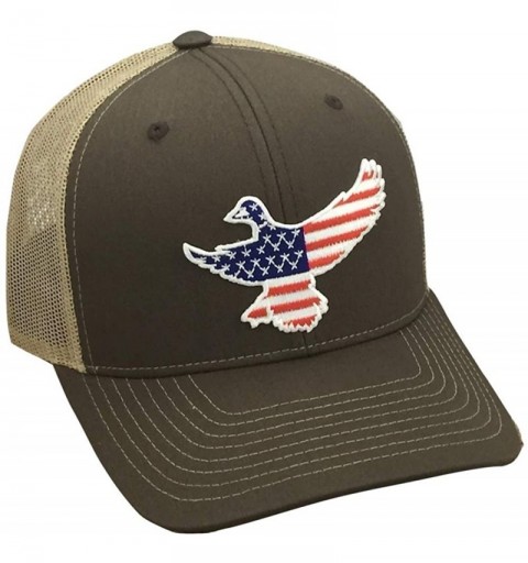 Baseball Caps Old Glory American Mallard - Adjustable Cap - Brown/Khaki - CX18I5D4T7N $33.59