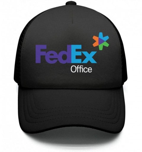 Baseball Caps Mens Casual FedEx-Ground-Express-Violet-Green-Logo-Symbol-Adjustable Fitted Hat - Black-40 - CJ18QWX3N4R $20.44
