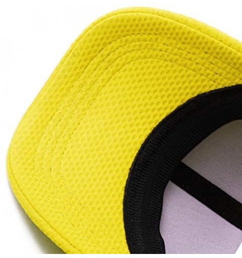 Baseball Caps Women High Bun Ponytail Hat Light Weight Stretch Fit Mesh Quick Dry Structured Cap - Yellow - CM18I6OHOCG $9.32