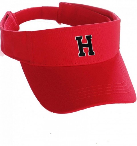 Baseball Caps Custom Sport Sun Visor Hat A to Z Initial Team Letters- Red Visor White Black - Letter H - CT18GRZR7W9 $13.30