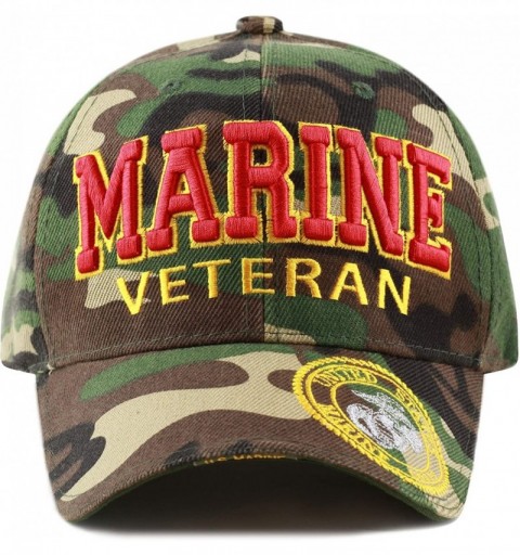 Baseball Caps 1100 Official Licensed Military 3D Embroidered Logo Veteran Cap - Marine-wdcm-vt - CM18OKKSR0Q $16.55