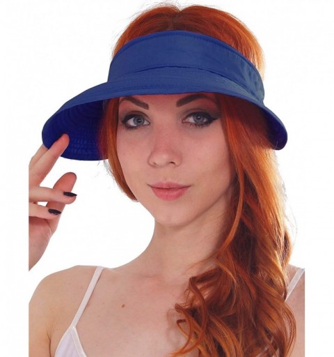 Sun Hats Hats for Women UPF 50+ UV Sun Protective Convertible Beach Visor Hat - Dark Blue - C712GYJESW3 $18.06