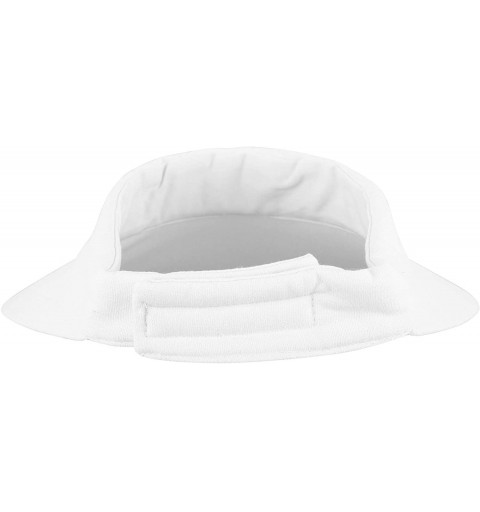 Visors Women's SPF 50+ UV Protection Wide Brim Beach Sun Visor Hat - White Without Bow - CS1927LN30U $19.22