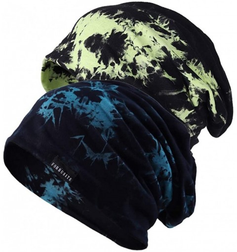 Skullies & Beanies Mens Slouchy Beanie Hat Thin Baggy Summer Skull Cap - Green/Blue - CA18YYZ2K99 $19.38