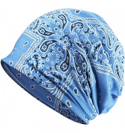 Skullies & Beanies Slouchy Beanie Skull Cap Hat Infinity Scarf Soft Chemo Hats for Cancer - 2 Pack Blue/Red Drops - CV18W470Z...