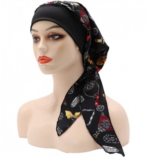 Skullies & Beanies Chemo Cancer Head Scarf Hat Cap Tie Dye Pre-Tied Hair Cover Headscarf Wrap Turban Headwear - C8198N6L4M8 $...