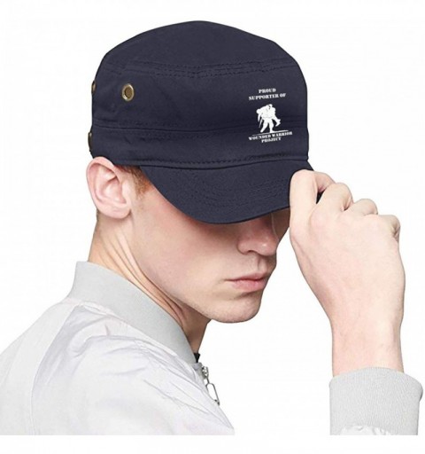 Baseball Caps United States Wounded Warrior Project Flat Roof Military Hat Cadet Army Cap Flat Top Cap - Navy - CB18Y05OC9X $...
