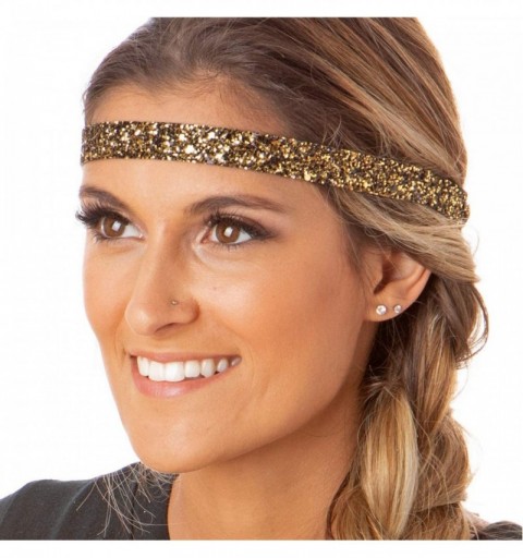 Headbands Women's Adjustable No Slip Cute Fashion Headbands Bling Glitter Hairband Packs - CO186GDN3AX $25.24
