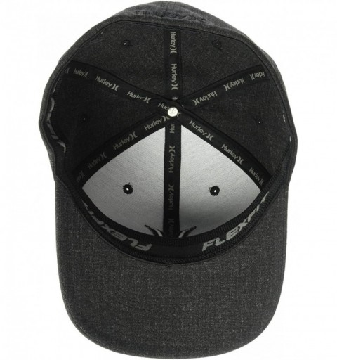 Baseball Caps Men's Black Textures Baseball Cap - Black (Blend) - C1185URMM0X $27.10