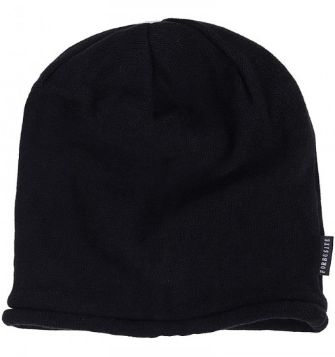 Skullies & Beanies Slouch Beanie Hat for Men Women Summer Winter B010 - Black-roll - CF18YZCLNNX $12.45