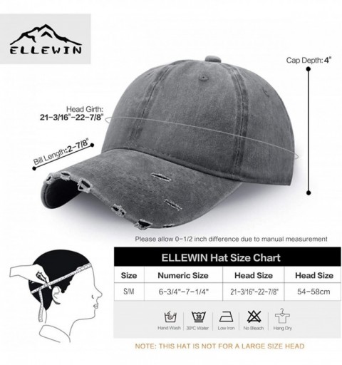 Baseball Caps Unisex Classic Plain Baseball Cap Adjustable Unstructured 6 Panel Dad Hats - A-chic Ripped-grey New-m/L - C518E...
