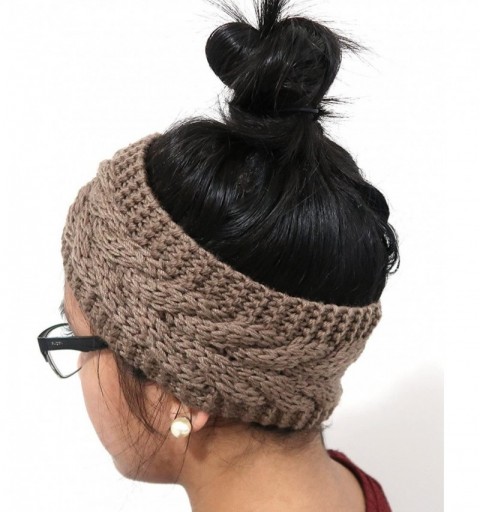Cold Weather Headbands Women's 2018 Fashion Knit Crochet Twist Headband Ear Warmer Hair Band - Khaki - CS188AW6SX3 $12.50