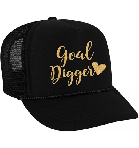 Baseball Caps Goal Digger Trucker Hat - Black - CB1825QRDL9 $18.17