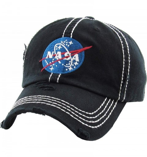 Baseball Caps Vintage NASA Insignia Dad Hat Collection Baseball Cap Polo Style Adjustable Worm - CJ18QKM9QYX $12.94