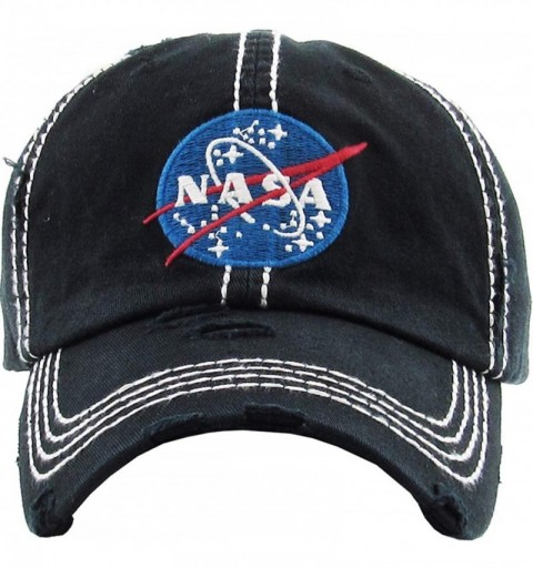 Baseball Caps Vintage NASA Insignia Dad Hat Collection Baseball Cap Polo Style Adjustable Worm - CJ18QKM9QYX $12.94