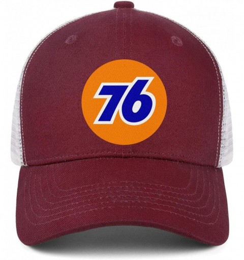 Baseball Caps Men/Women Print One Size Oil Logo Gas Station Plain Hat Flat Brim Baseball Cap - Burgundy-36 - C118W70NN4C $16.29