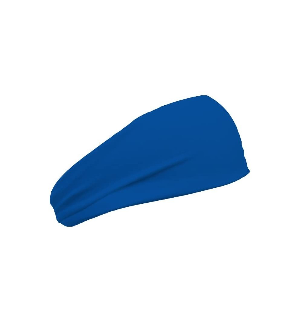 Headbands Womens 3 Inch Flatback Moisture Wicking Workout Sweatband - Royal Blue - C611QAC6DRH $8.24