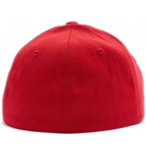 Baseball Caps Embroidered. 6477 Flexfit Baseball Cap. - Red - C9189RE7AYX $26.32