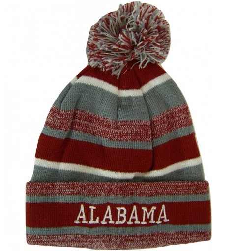 Skullies & Beanies Alabama Adult Size Winter Knit Beanie Hats - Striped - CS192UNQ0NT $11.42
