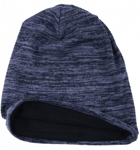 Berets Women's Slouch Beanie Long Baggy Skull Cap Turban Winter Beret Hat - Multi Navy - CW18Y4N65AN $11.29