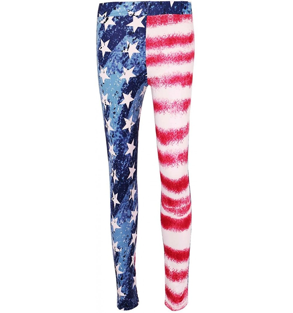 Baseball Caps Halloween Fashion 3D Digital Print Stretchy Leggings Multi-Colored S-3X - American Flag - CV186YGNW98 $10.91