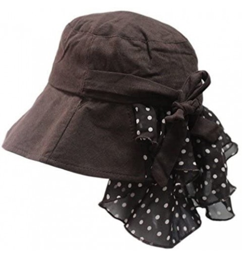 Sun Hats Women's UV Sun Protect Summer Beach Wide Large Big Brim Hat Visor Side Flower - Mz Dark Coffee - CA11XGAOKHL $14.70