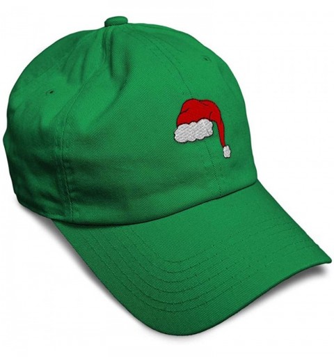 Baseball Caps Custom Soft Baseball Cap Santa Hat Embroidery Dad Hats for Men & Women - Kelly Green - CA18SEN0QED $12.81
