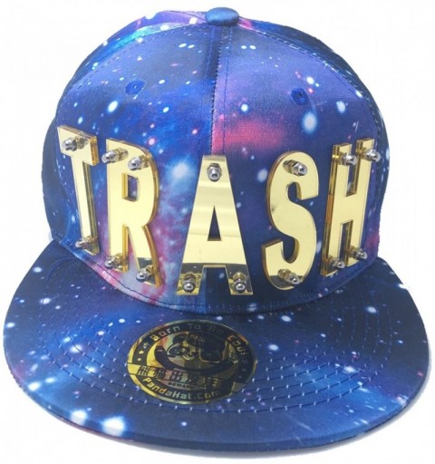 Baseball Caps Trash HAT in Galaxy Blue - Reflective Gold - CQ1888ZWYC8 $30.57