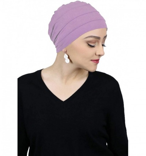 Skullies & Beanies Chemo Cap Bamboo Turban Cancer Headwear for Women Sleep Cap Beanie Hat Head Coverings 3 Seam - Lavender - ...