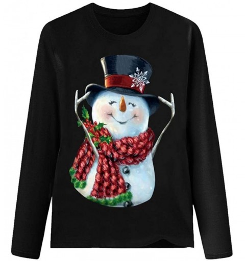 Sun Hats Womens Christmas Snowman Pullover - Z - CW18AE8QNZO $7.11